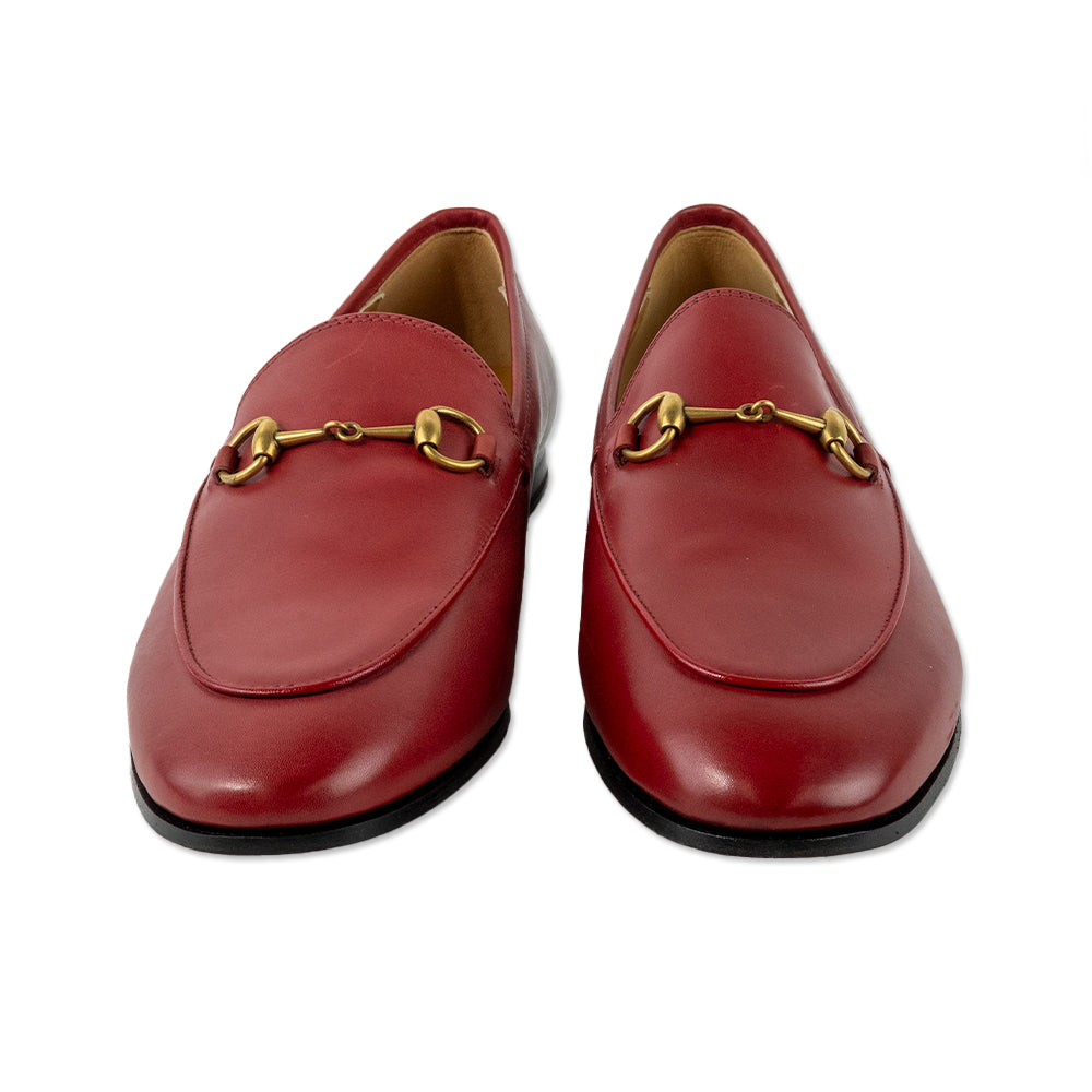 Gucci Horsebit Accent Red Leather Loafers