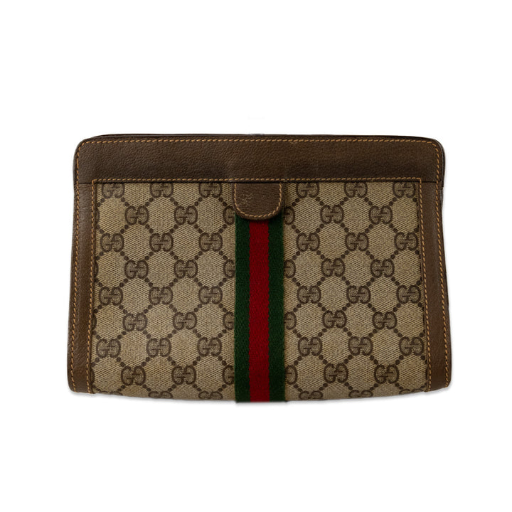 Gucci Monogram Coated Canvas Pouch