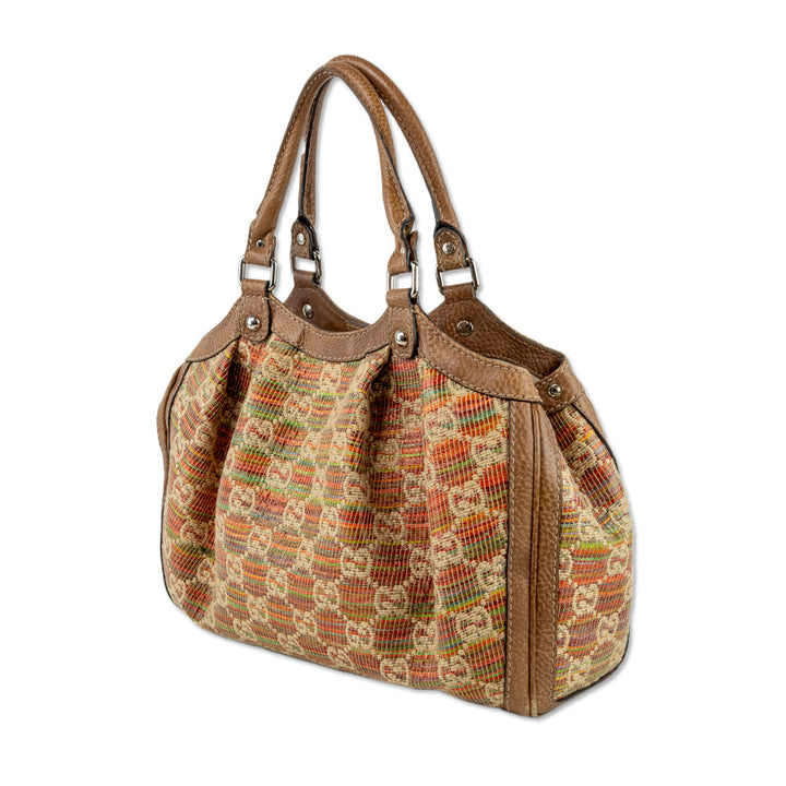 Gucci Multicolor Straw GG Libeccio Raffia Sukey Tote