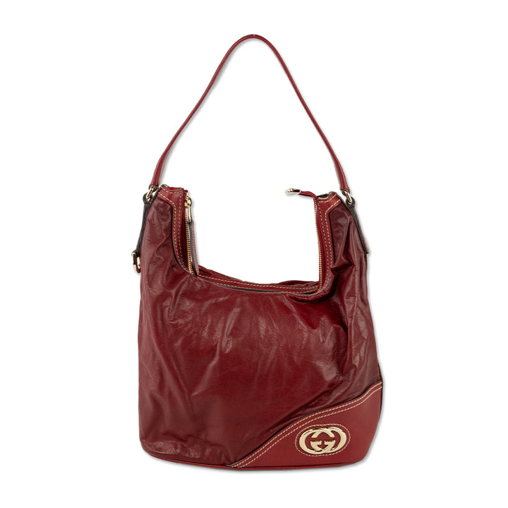 Gucci New Britt Red Leather Shoulder Bag