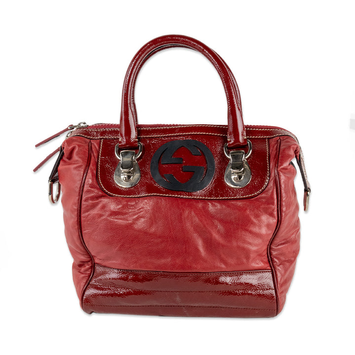 Gucci Red Snow Glam Boston Bag