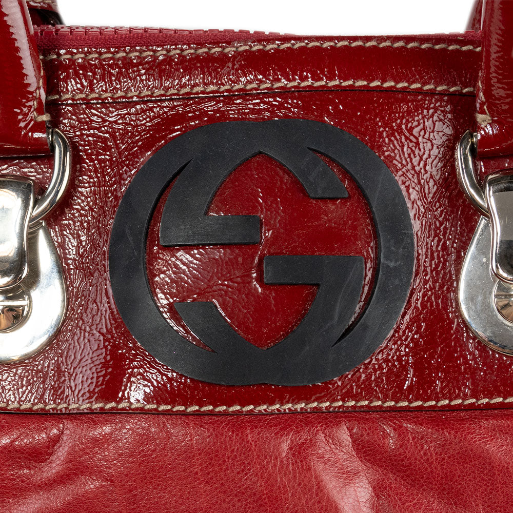 Gucci Red Snow Glam Boston Bag