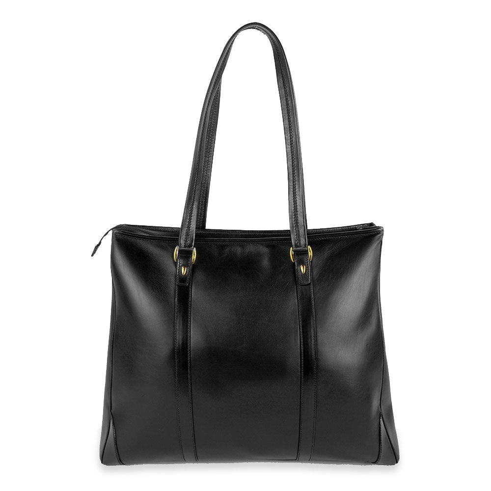 Gucci Vintage Black Leather Large Tote Bag