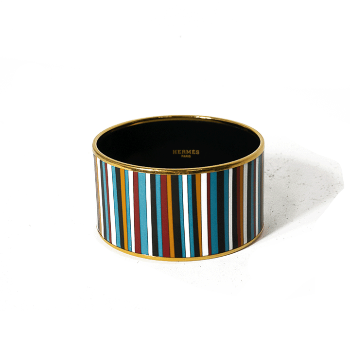 HERMES EXTRA WIDE ENAMEL BANGLE BRACELET