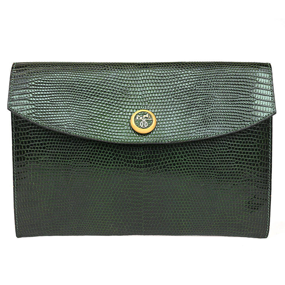 Hermès Green Lizard Rio Clutch