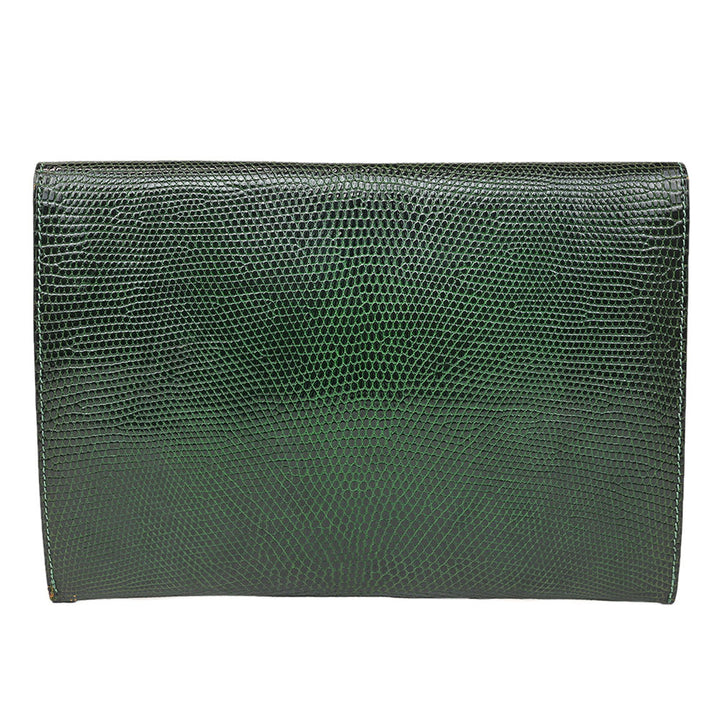 Hermès Green Lizard Rio Clutch