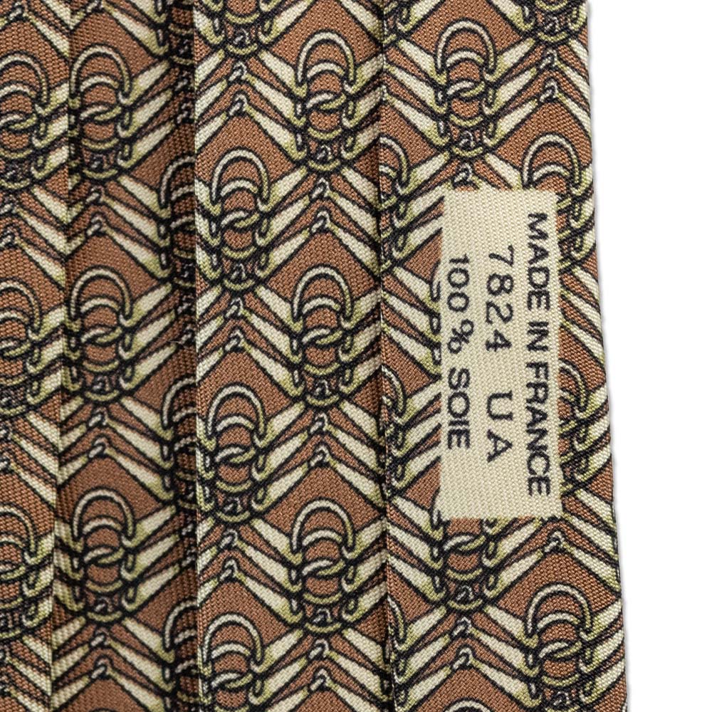 Hermès Beige Silk Patterned Tie