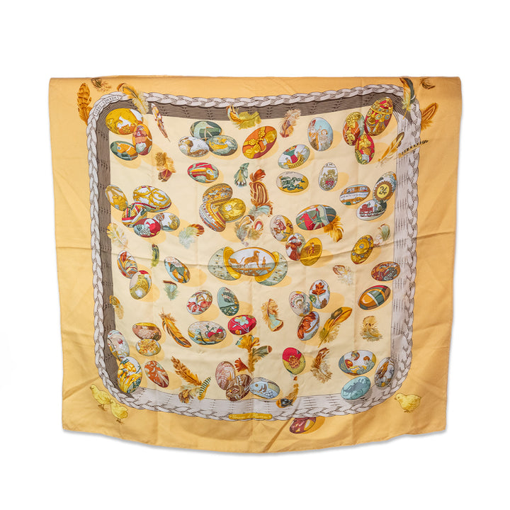 Hermes Couvee d
 Hermes Yellow Silk Scarf