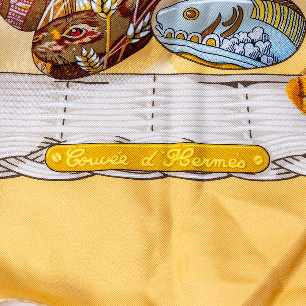 Hermes Couvee d
 Hermes Yellow Silk Scarf