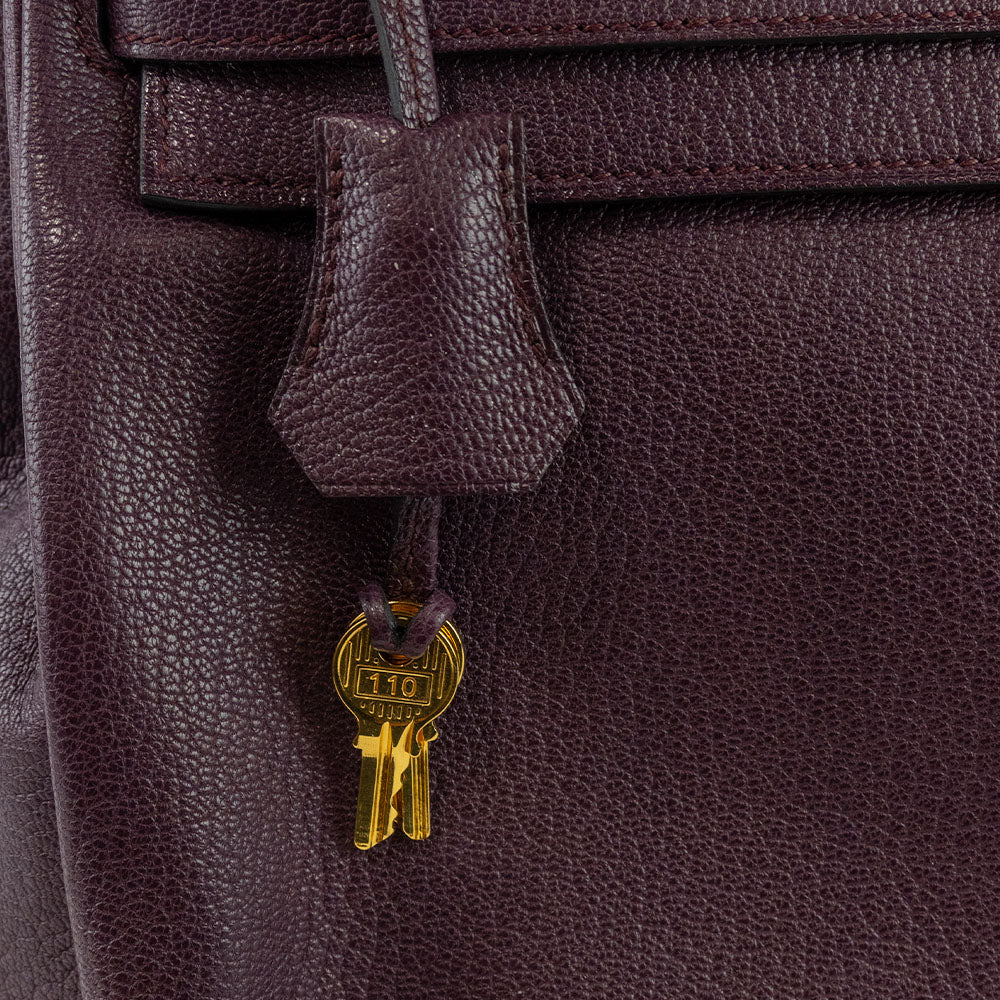 Hermès Kelly Retourne 35 Purple Clemence Gold Hardware