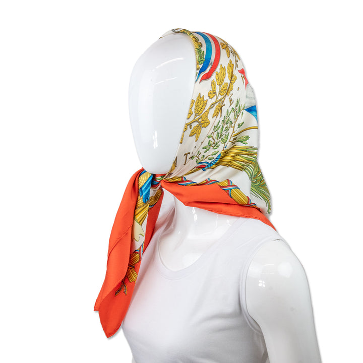 Hermes Liberte Fraternite Republique Francaise Silk Scarf