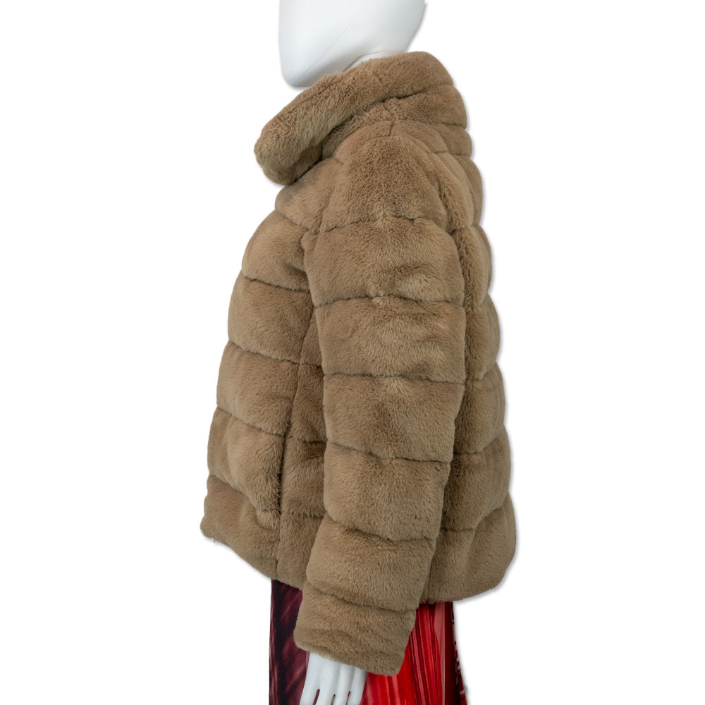 Herno Tan Faux-Fur Teddy Down Jacket