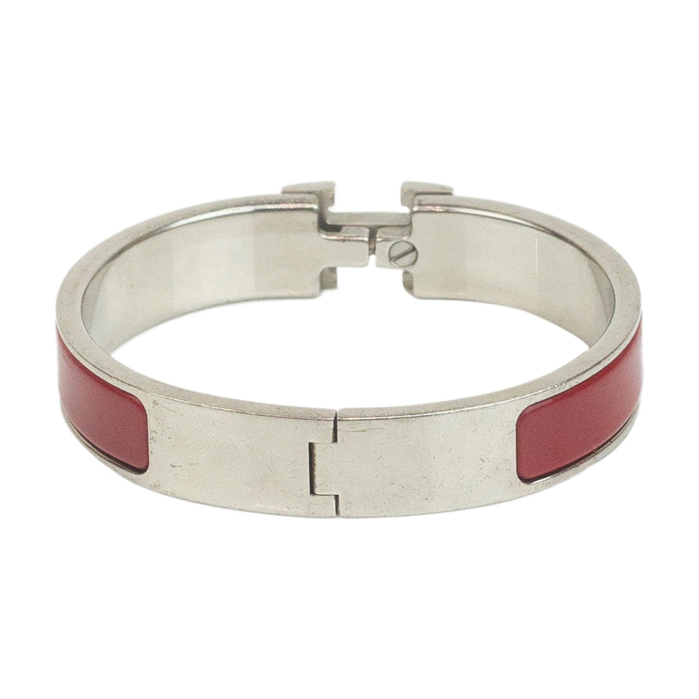 Hermès Red Enamel Clic H Bracelet