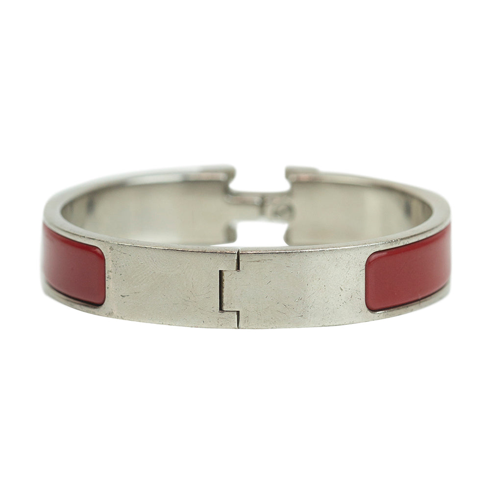 Hermès Red Enamel Clic H Bracelet