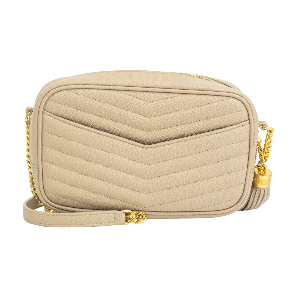 Saint Laurent Beige Matelasse Mini Lou Camera Bag