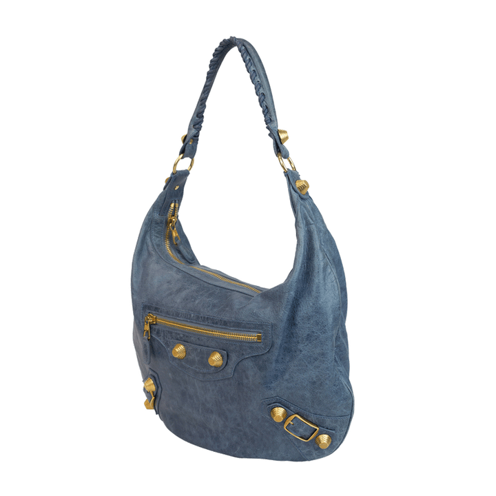 Balenciaga Blue Motocross Giant 21 Hobo Bag