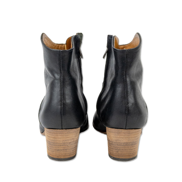 Isabel Marant Black Leather Western Ankle Boots