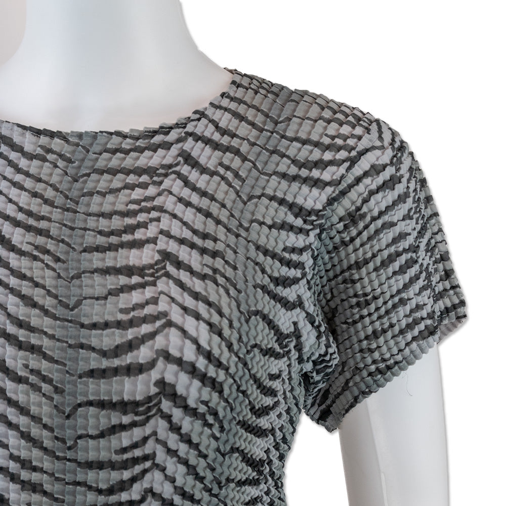 Issey Miyake Grey Zebra Print Pleated Top