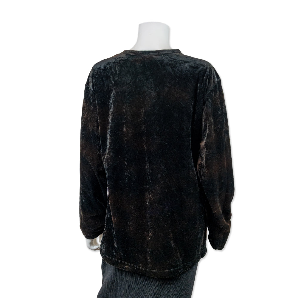 Issey Miyake Men Long Sleeve Black Velvet Top