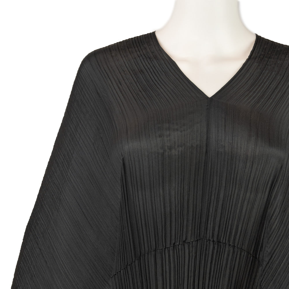 Issey Miyake Pleats Please Black Pleated Open Side Cape