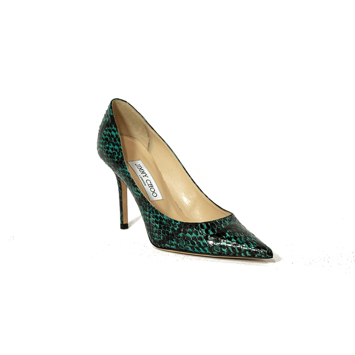 Jimmy Choo Pointed Toe Snakeskin Pumps