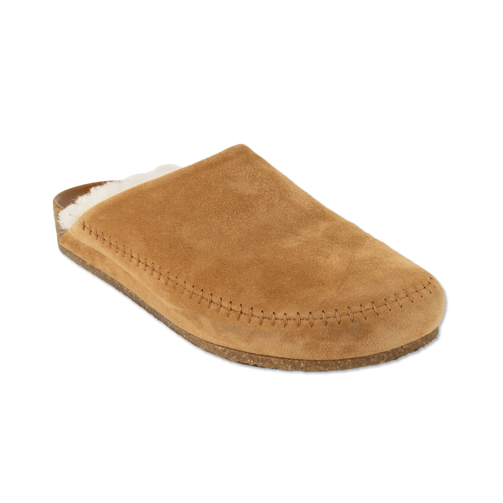 Jenni Kayne Shearling Lined Tan Suede Slides