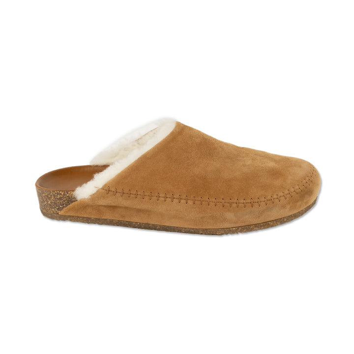 Jenni Kayne Shearling Lined Tan Suede Slides