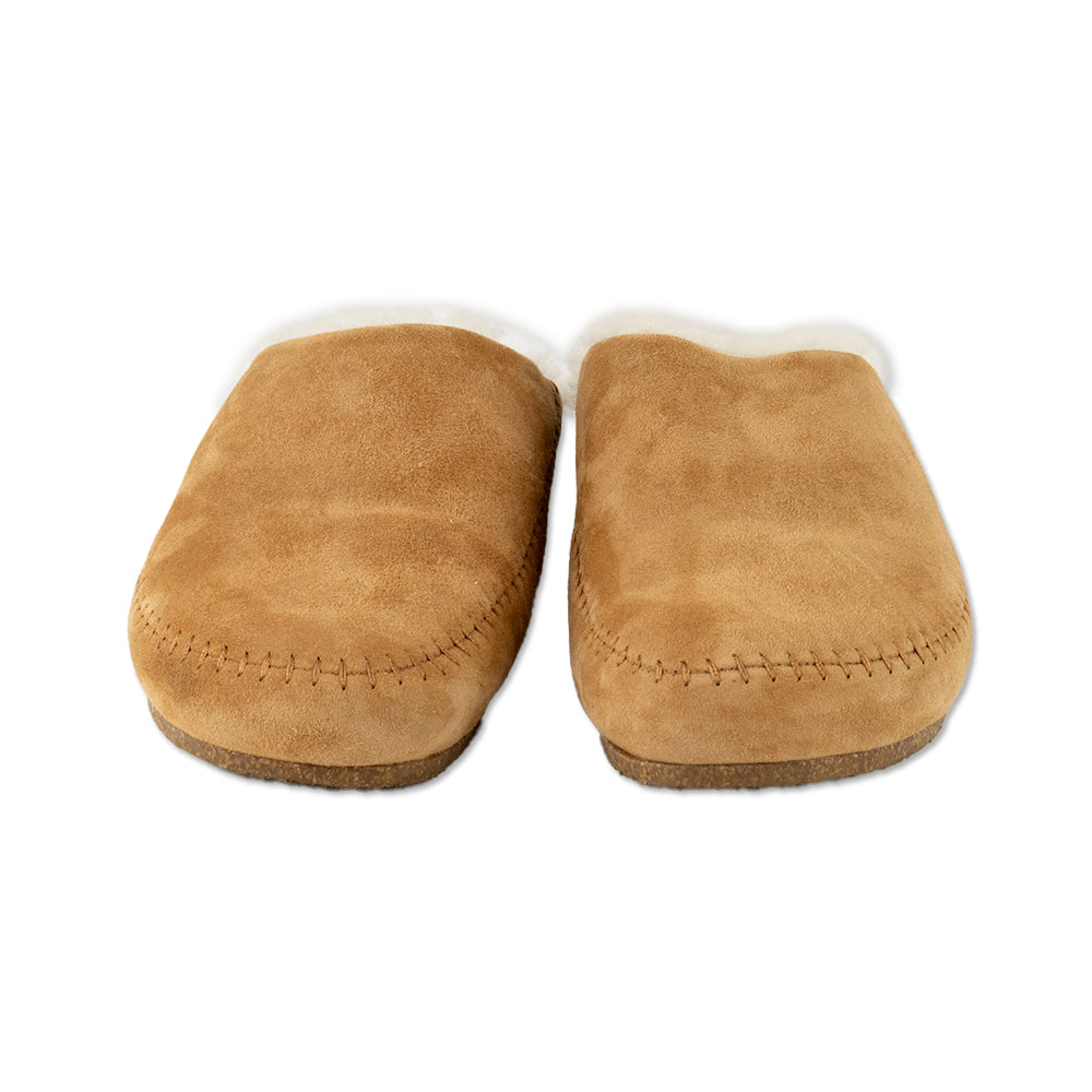 Jenni Kayne Shearling Lined Tan Suede Slides