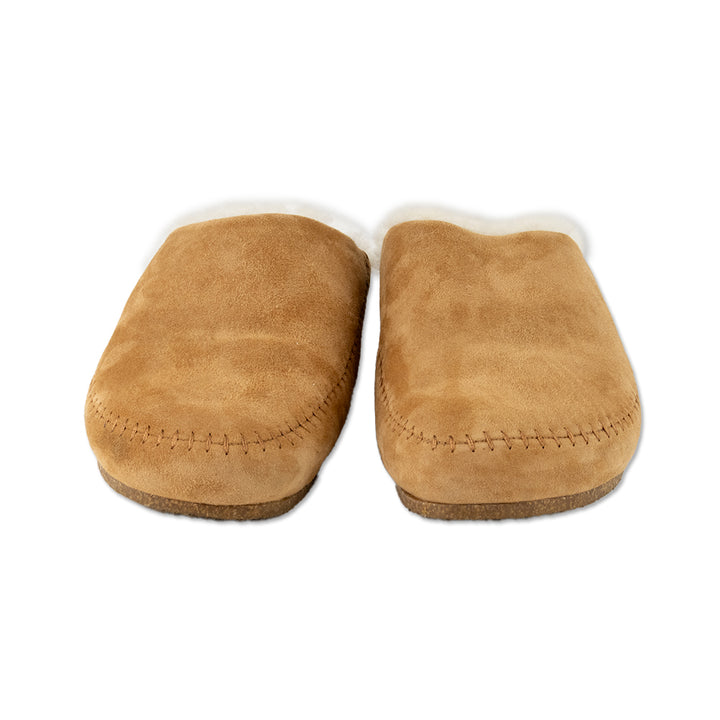 Jenni Kayne Shearling Lined Tan Suede Slides