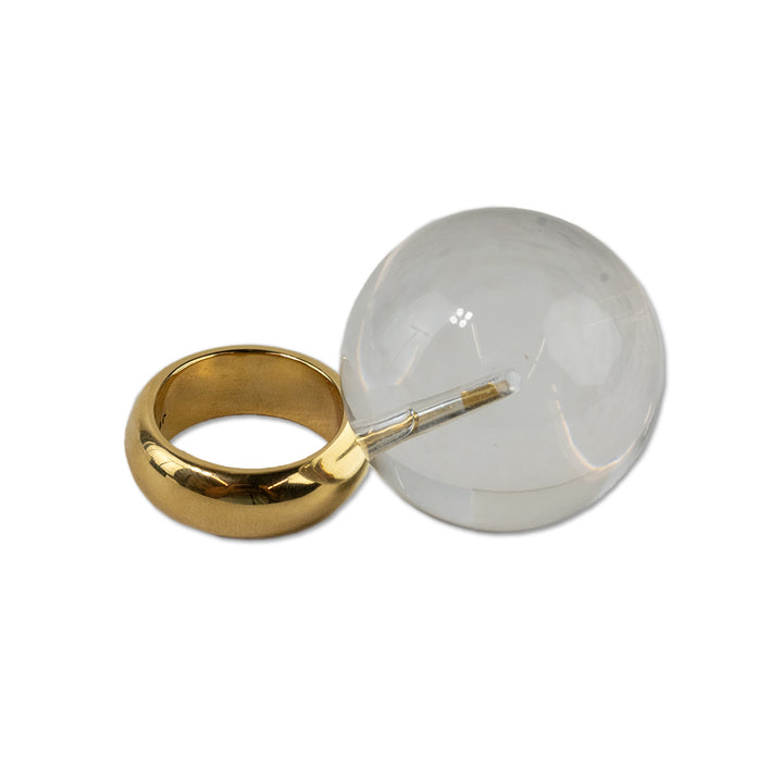 Jenny Bird Gold and Clear Lyra Mega Ring