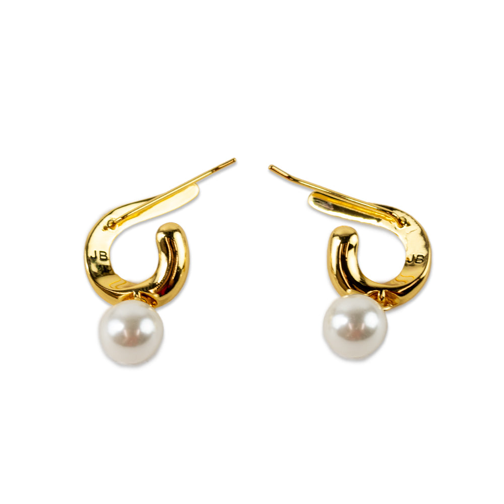 Jenny Bird Daphne Climber Gold and Pearl Earrings