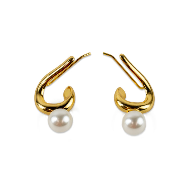 Jenny Bird Daphne Climber Gold and Pearl Earrings