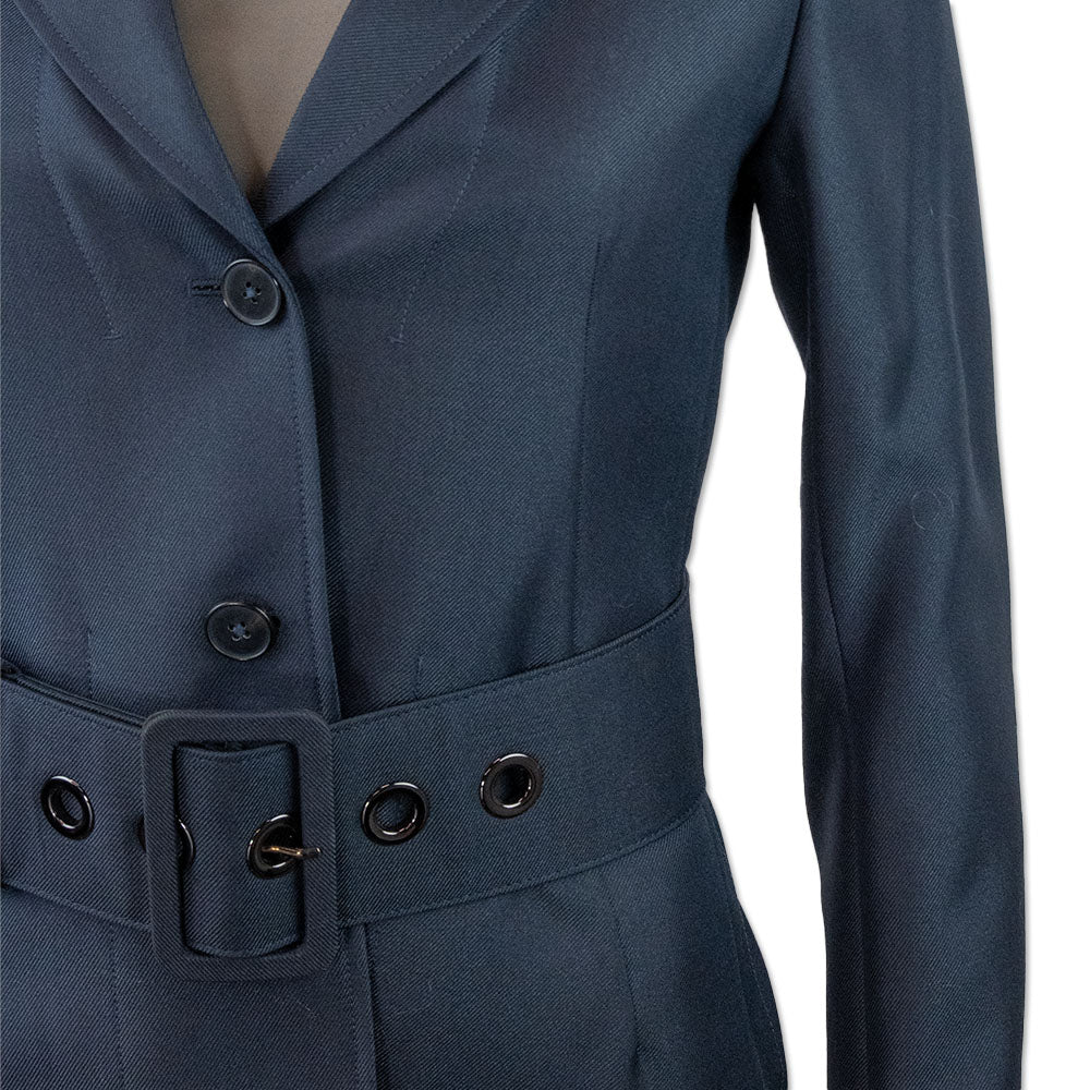 Jil Sander Navy Blazer with Oversized Belt