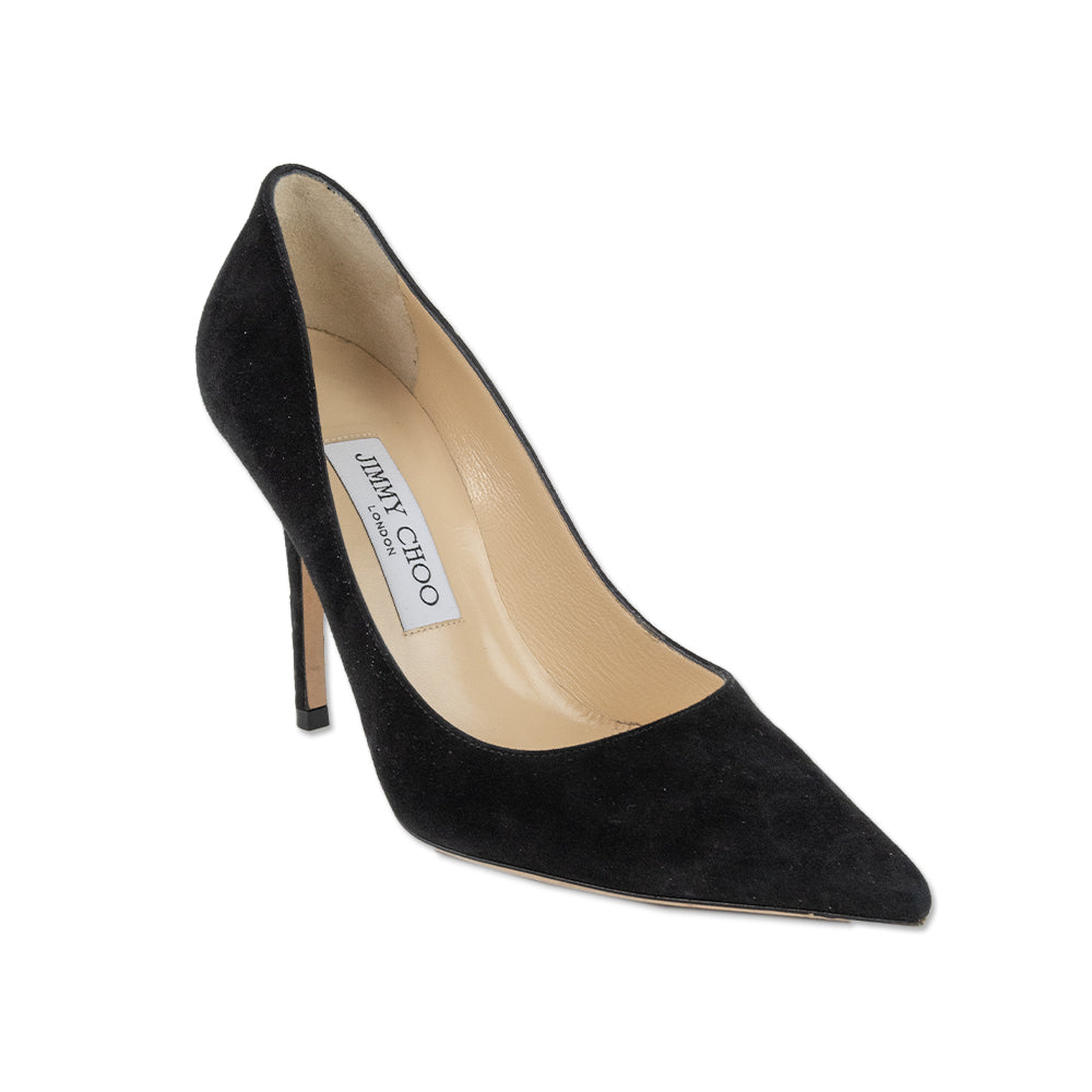 Jimmy Choo Black Suede Pointed Toe Pumps