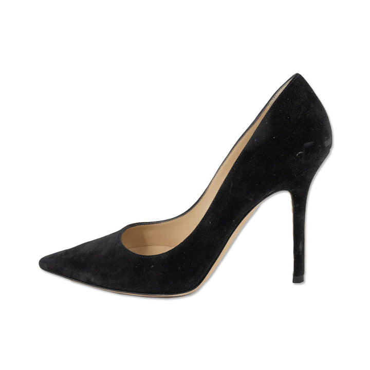 Jimmy Choo Black Suede Pointed Toe Pumps