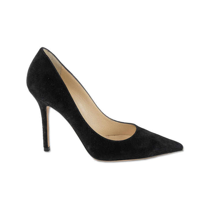 Jimmy Choo Black Suede Pointed Toe Pumps