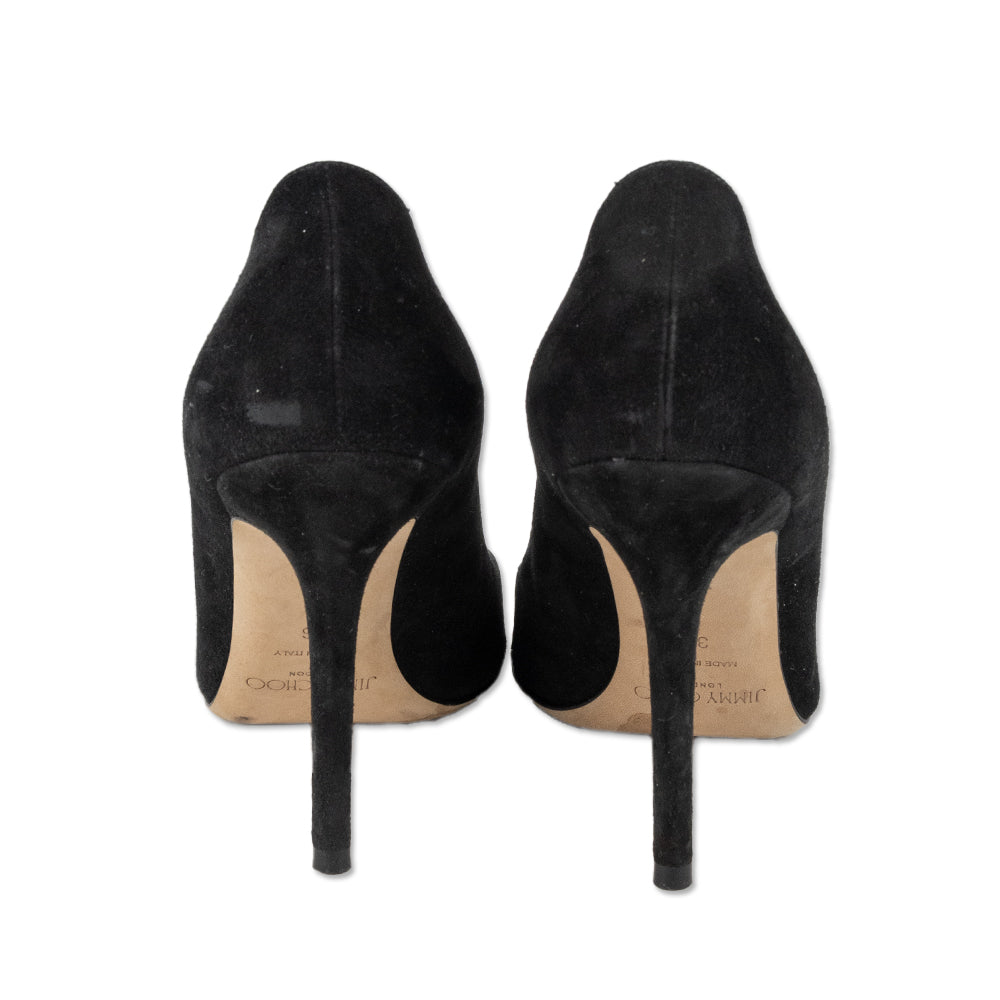 Jimmy Choo Black Suede Pointed Toe Pumps