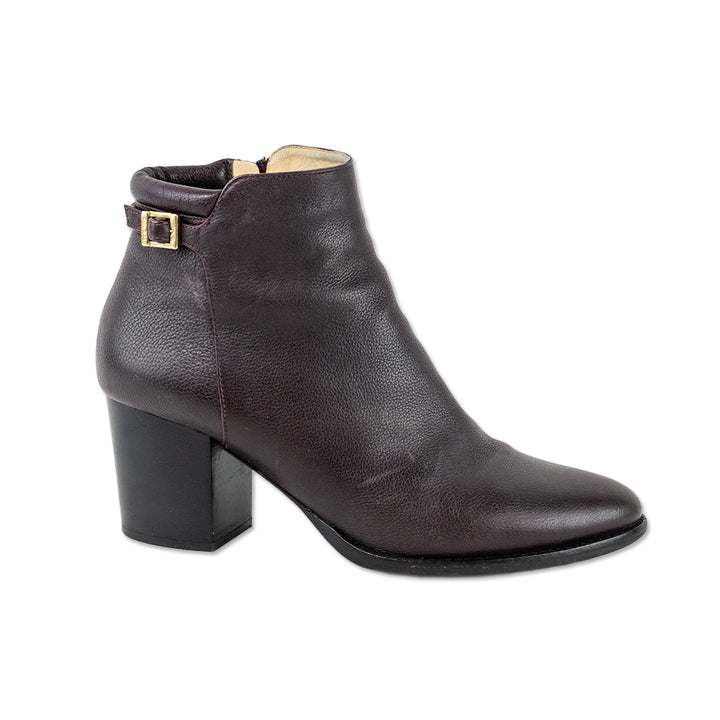 Jimmy Choo Burgundy Leather Ankle Boots