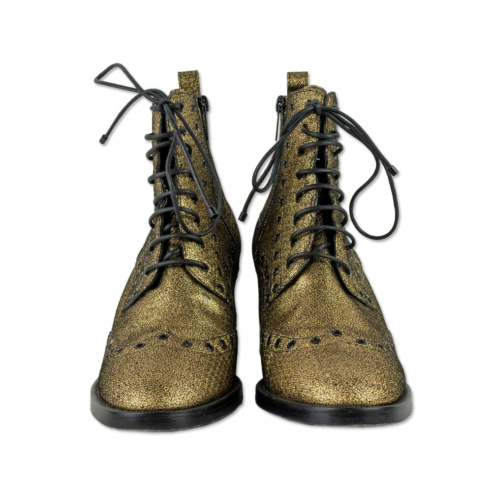 Jimmy Choo Hannah 65 Gold Leather Boots