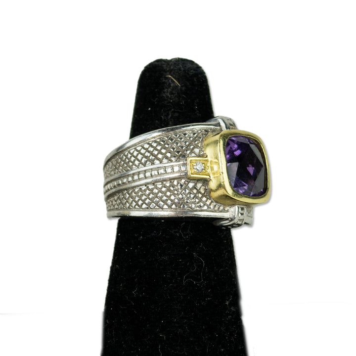 Judith Ripka Dark Purple 
Diamond Cocktail Ring