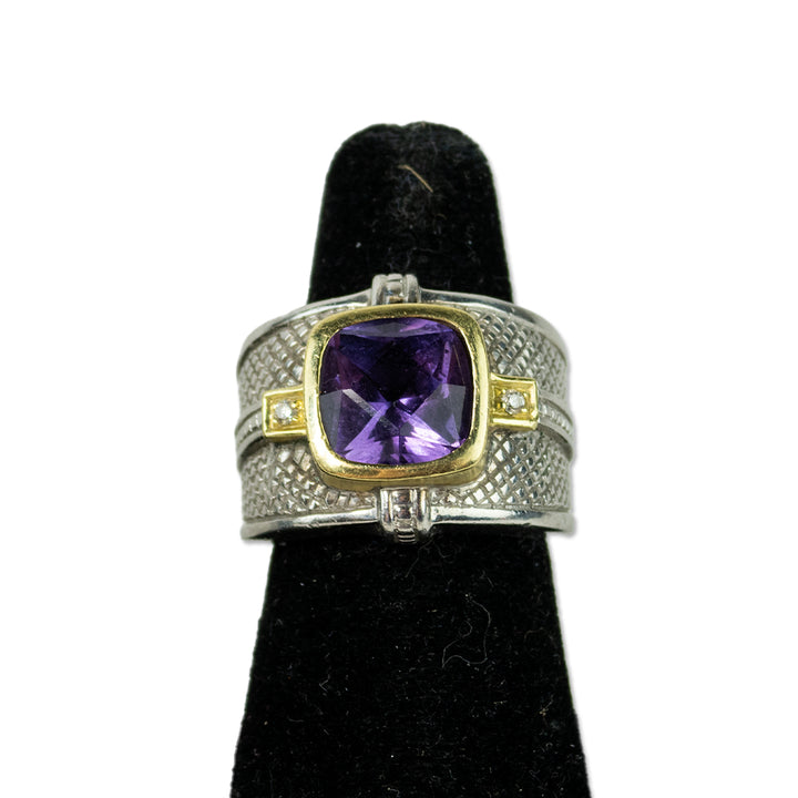 Judith Ripka Dark Purple 
Diamond Cocktail Ring