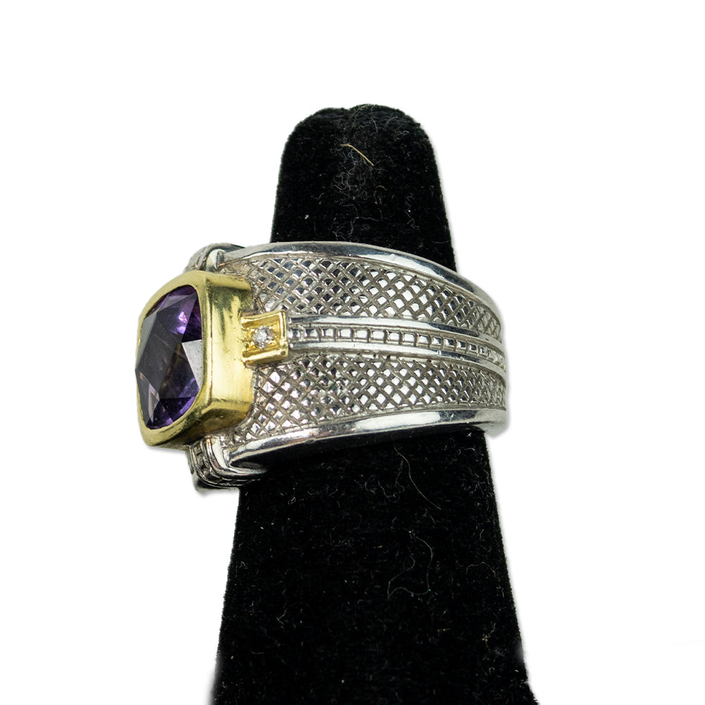 Judith Ripka Dark Purple 
Diamond Cocktail Ring