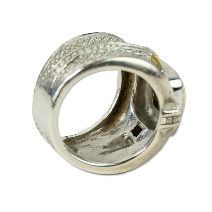 Judith Ripka Gold Diamond Class Ring Cocktail Ring