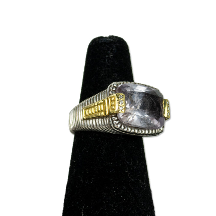 Judith Ripka Lavender Stone 
Diamond Cocktail Ring