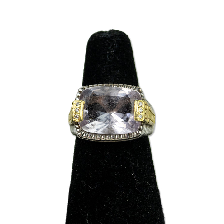 Judith Ripka Lavender Stone 
Diamond Cocktail Ring