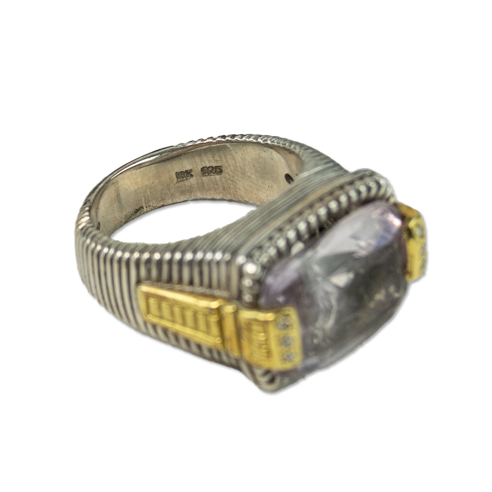 Judith Ripka Lavender Stone 
Diamond Cocktail Ring