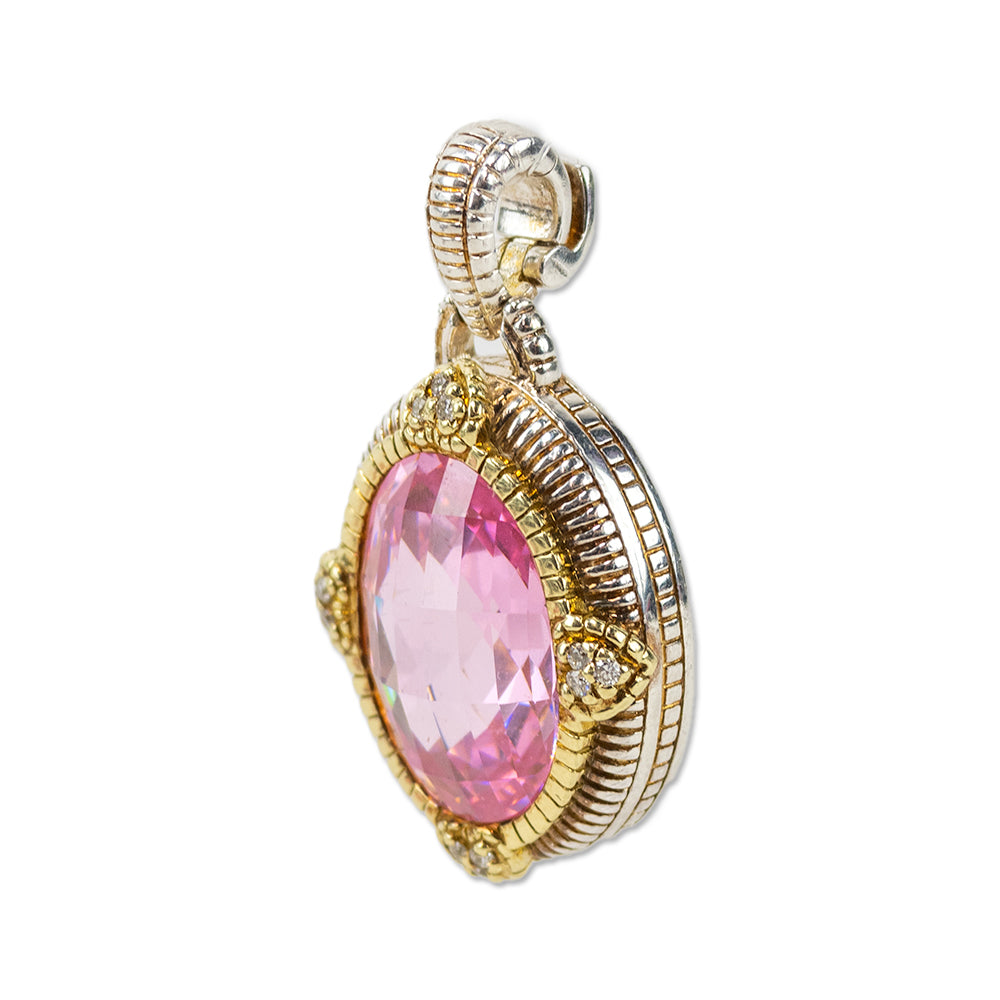 Judith Ripka Two-Tone Diamond 
Crystal Pendant