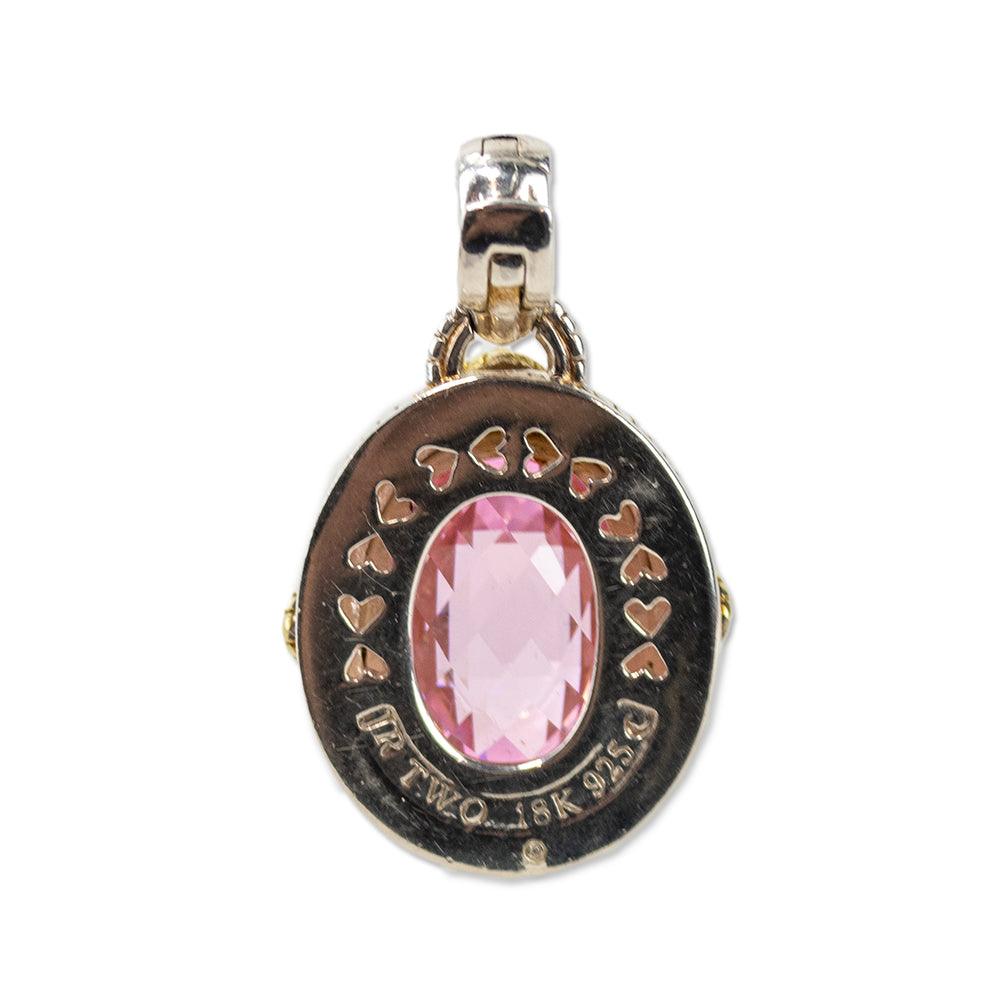 Judith Ripka Two-Tone Diamond 
Crystal Pendant