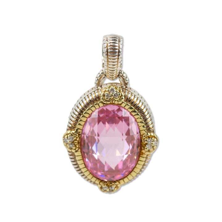 Judith Ripka Two-Tone Diamond 
Crystal Pendant