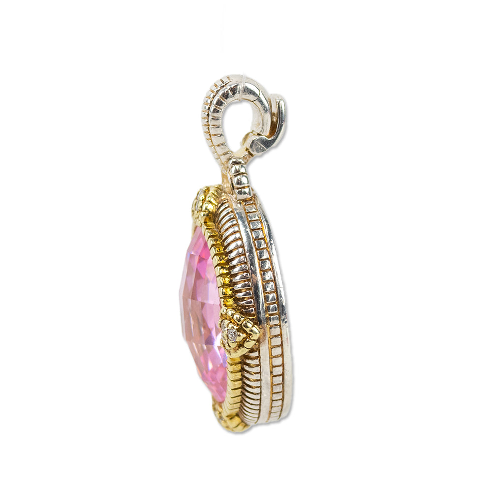 Judith Ripka Two-Tone Diamond 
Crystal Pendant